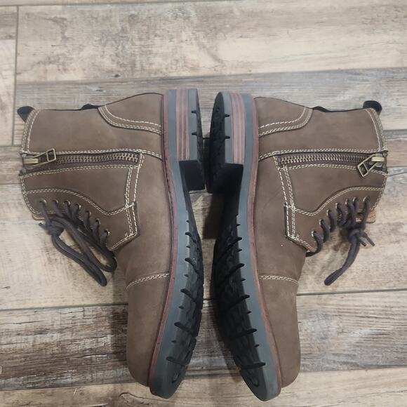 Dockers Mens Rawls Block Heel Lace Up Logger Boots Dark Tan 9M - Picture 5 of 9